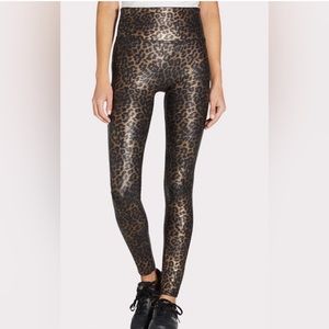 Leopard spanx faux leather leggings
